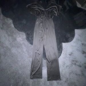 Chic Black Silk Jumpsuit